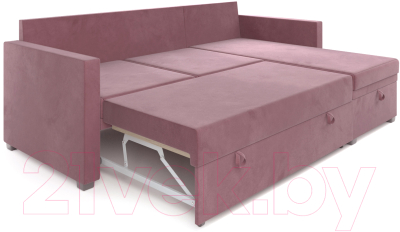 Диван угловой Mebel-Ars Париж (велюр пудра НВ-178 18)