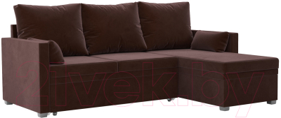 Диван угловой Mebel-Ars Париж (велюр шоколад HB-178 16) - фото