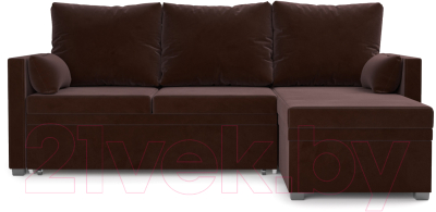 Диван угловой Mebel-Ars Париж (велюр шоколад HB-178 16)