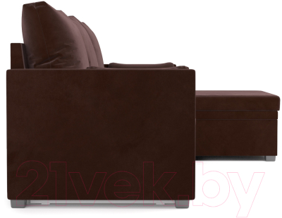 Диван угловой Mebel-Ars Париж (велюр шоколад HB-178 16)