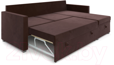 Диван угловой Mebel-Ars Париж (велюр шоколад HB-178 16)