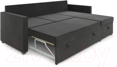 Диван угловой Mebel-Ars Париж (велюр черный НВ-178 17)