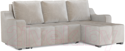 Диван угловой Mebel-Ars Берн (бархат бежевый/star velvet 6 light beige) - фото