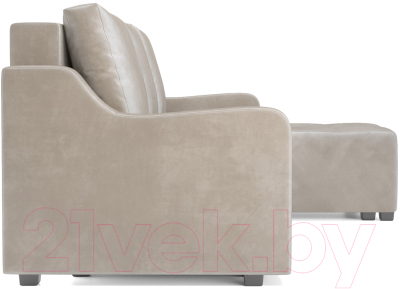 Диван угловой Mebel-Ars Берн (бархат бежевый/star velvet 6 light beige)