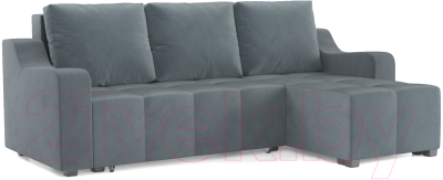 Диван угловой Mebel-Ars Берн HB-178 26 (велюр серо-синий) - фото