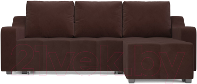 Диван угловой Mebel-Ars Берн HB-178 16 (велюр шоколад)