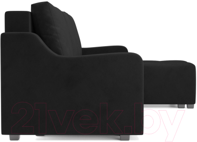 Диван угловой Mebel-Ars Берн НВ-178 17 (велюр черный)