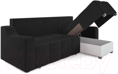 Диван угловой Mebel-Ars Берн НВ-178 17 (велюр черный)