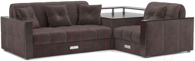 Диван угловой Mebel-Ars Прага (кордрой коричневый) - фото