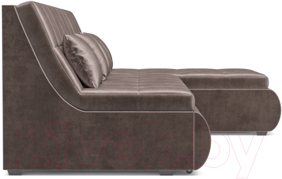 Диван угловой Mebel-Ars Дубай (бархат серо-шоколадный/Star Velvet 60 Cofee)