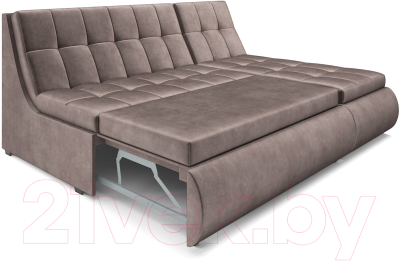 Диван угловой Mebel-Ars Дубай (бархат серо-шоколадный/Star Velvet 60 Cofee)