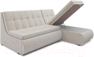 Диван угловой Mebel-Ars Дубай (бархат бежевый/Star Velvet 6 Light Beige)