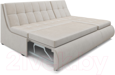 Диван угловой Mebel-Ars Дубай (бархат бежевый/Star Velvet 6 Light Beige)