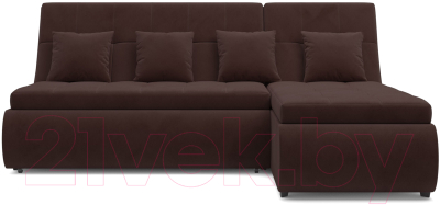 Диван угловой Mebel-Ars Дубай (велюр шоколадный HB-178 16)