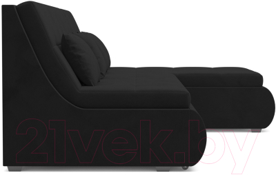 Диван угловой Mebel-Ars Дубай (велюр черный НВ-178 17)