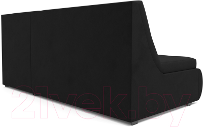 Диван угловой Mebel-Ars Дубай (велюр черный НВ-178 17)