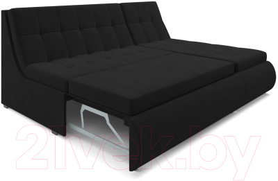 Диван угловой Mebel-Ars Дубай (велюр черный НВ-178 17)