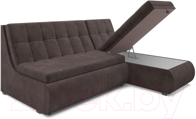 Диван угловой Mebel-Ars Дубай (кордрой коричневый)