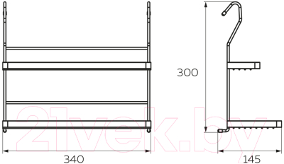 Полка для специй на рейлинг Lemax YJ-G212 WT