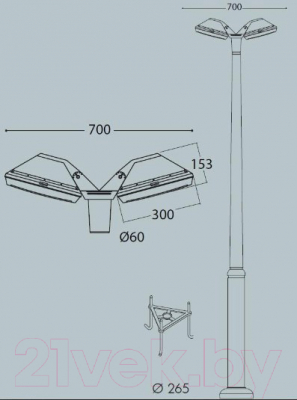 Фонарь уличный Fumagalli Rosa 4P2.372.G20.AYF1R