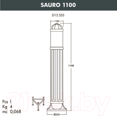 Светильник уличный Fumagalli Sauro D15.555.000.AXF1R.FRA