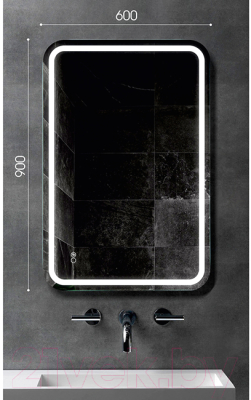 Зеркало Алмаз-Люкс Lima 9060sh-6 (с подсветкой, с подогревом)