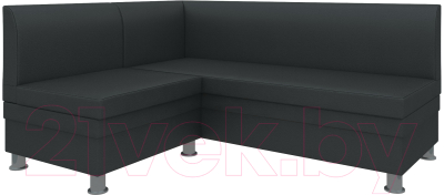 Уголок кухонный мягкий Лига Диванов Уют 31 левый / 58702 (экокожа, черный) - фото