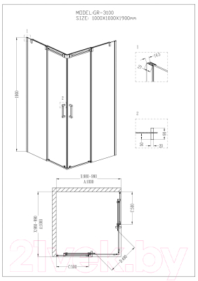 Душевой уголок Grossman GR-3100 100x100