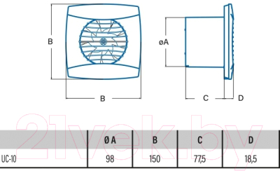 Вентилятор накладной Cata UC-10 STD