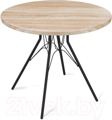 Обеденный стол Sheffilton SHT-TU34-P/80 МДФ (черный муар/дуб сонома светлый) - фото