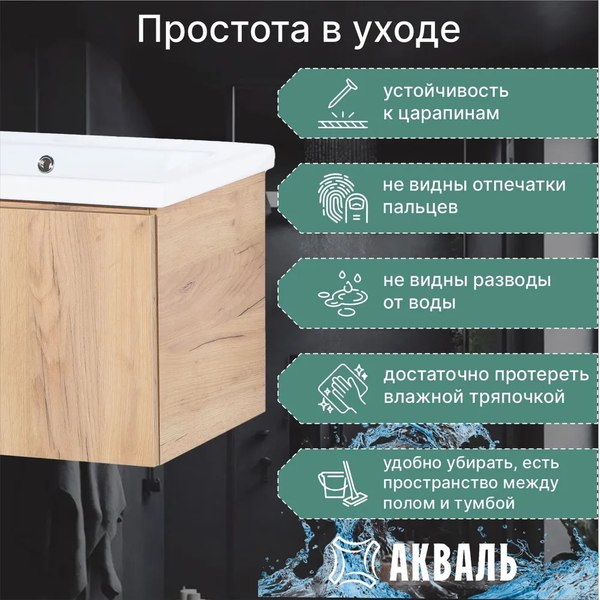 Тумба под умывальник Акваль Марта 80 / МАРТА.80.80.18.N