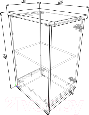 Шкаф-стол кухонный Eligard Urban ШСКс 40 (белый/дуб ланселот)