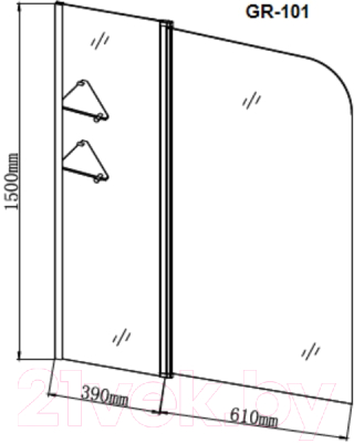 Стеклянная шторка для ванны Grossman GR-101