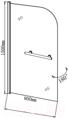 Стеклянная шторка для ванны Grossman GR-104