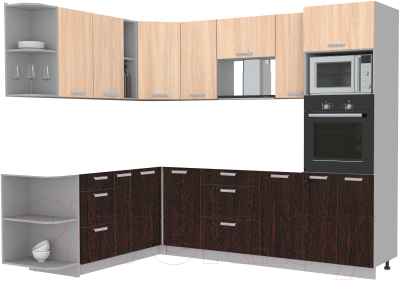 Готовая кухня Интерлиния Мила Лайт 1.88x2.6 левая без столешницы - фото