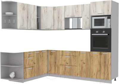 Готовая кухня Интерлиния Мила Лайт 1.88x2.6 левая без столешницы - фото