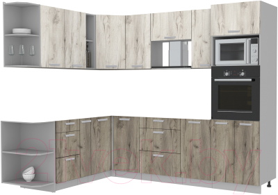 Готовая кухня Интерлиния Мила Лайт 1.88x2.6 левая без столешницы - фото