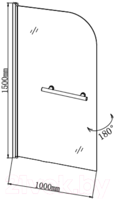 Стеклянная шторка для ванны Grossman GR-104/2