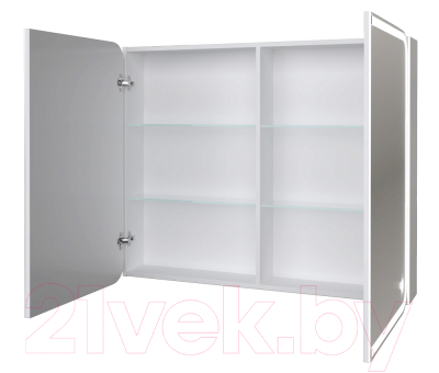 Шкаф с зеркалом для ванной Grossman Адель 100 R / 2010004