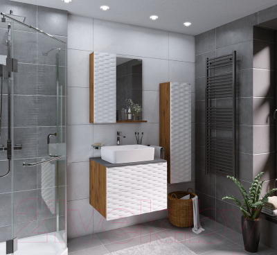 Шкаф с зеркалом для ванной Grossman Альба 65 L / 206501