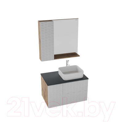 Шкаф с зеркалом для ванной Grossman Альба 80 L / 208006