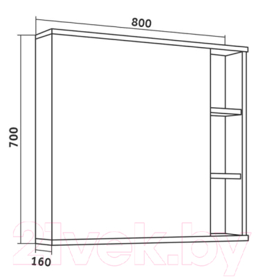 Шкаф с зеркалом для ванной Grossman Форта 80 / 2080022