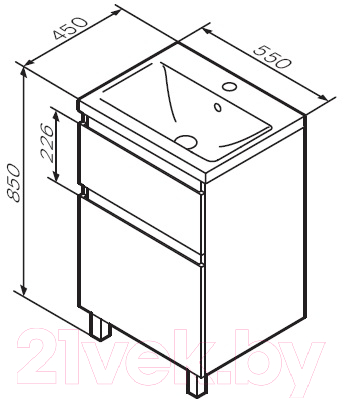 Тумба под умывальник AM.PM X-Joy M85AFSX0552WG