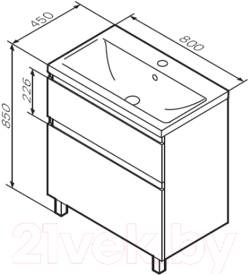 Тумба под умывальник AM.PM X-Joy M85AFSX0802WG