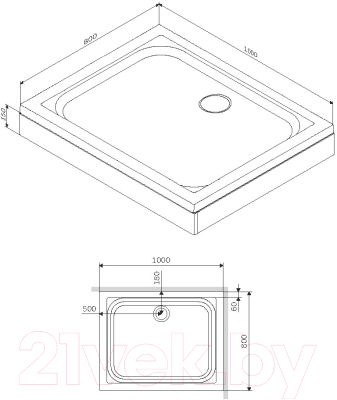 Душевой поддон AM.PM Gem W90T-404-100280W