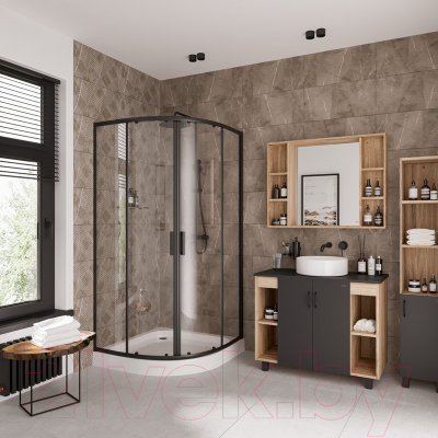 Душевой уголок Niagara NG-6807-08 100x100x190 (черный/прозрачное стекло)