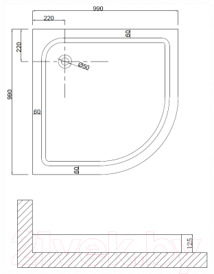 Душевой поддон Niagara NG-100-100 100x100