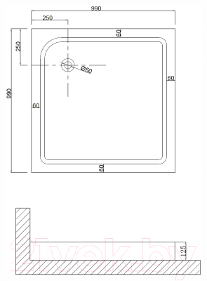 Душевой поддон Niagara NG-100-100Q 100x100