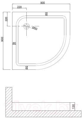Душевой поддон Niagara NG-90-90 90x90