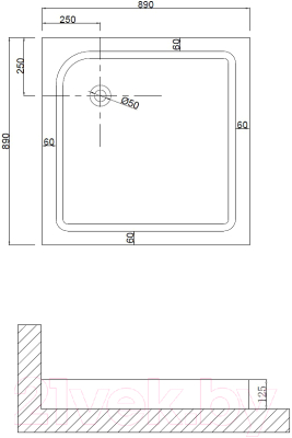 Душевой поддон Niagara NG-90-90Q 90x90